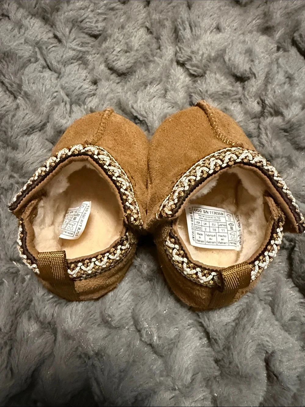 UGG Baby Tasman Suede boots in Chestnut Brown